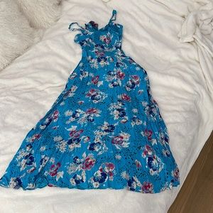 Zara Blue Patterned Midi Dress